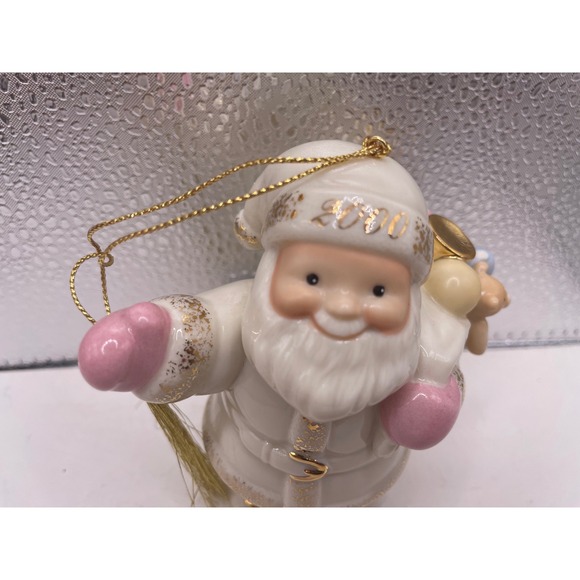 Lenox‎ 2000 Santa Claus Ceramic Ornament with Gift Bag Gold Accents - Picture 4 of 7